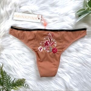 NWT Floral embroidered mesh cheeky bikini bottoms by MINKPINK.